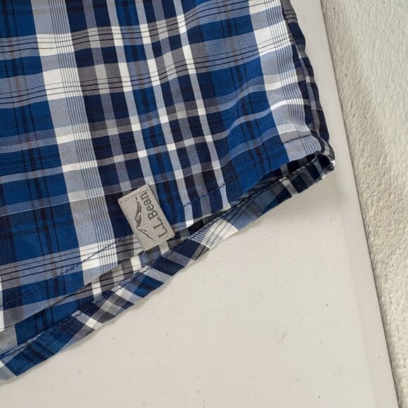 LL Bean Button Up Shirt Mens XL Blue Plaid Mesh Fishing Shirt Outdoors 509459 - Picture 12 of 12